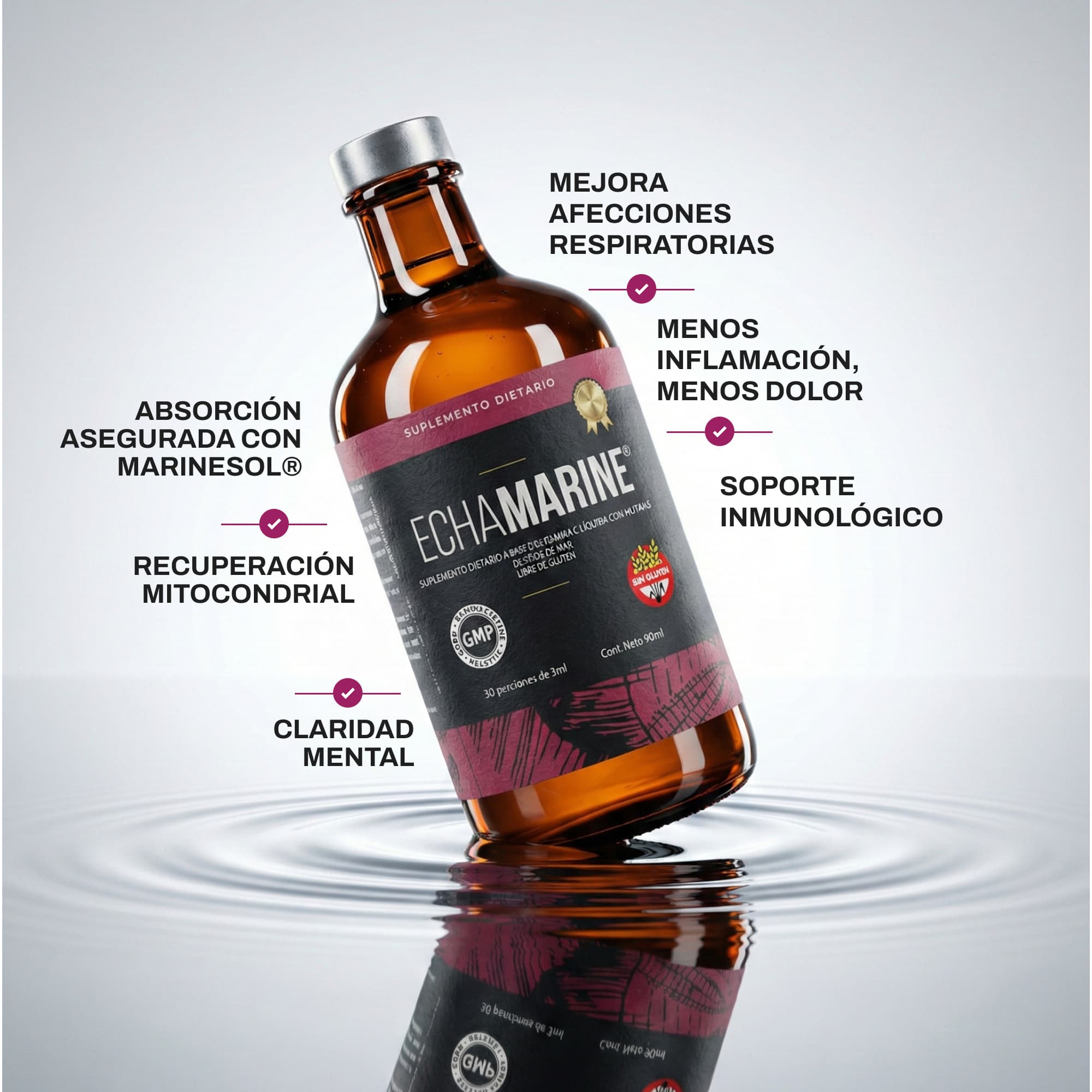 ECHA MARINE® | Defensa celular avanzada para infecciones virales, síntomas complejos y persistentes. Eficacia avalada por ensayo clínico.